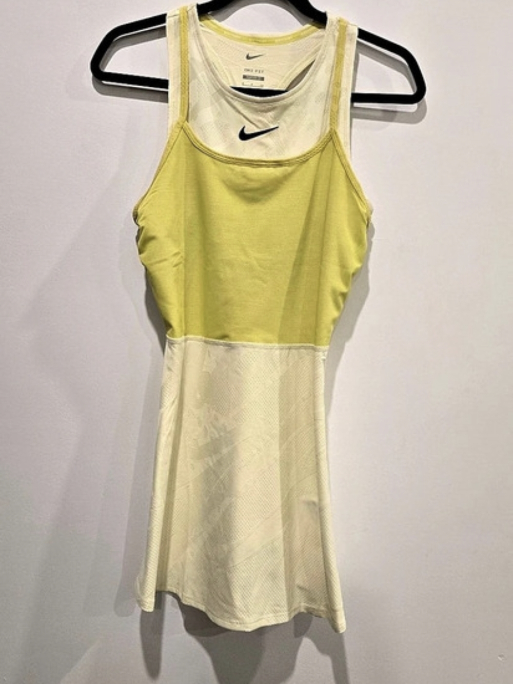 New Nike NikeCourt Slam Melbourne Dri-FIT Tennis Dress Yellow & White